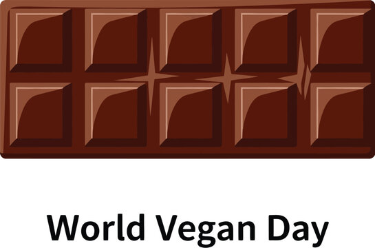 Vector art of delicious chocolate bar for world vegan day - Powered by Adobe