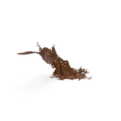 chocolate splash, isolated on transparent background, PNG, 3d