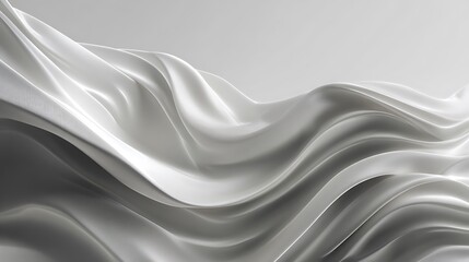 Obraz premium White Silk Fabric Waves Abstract Background Smooth Cloth Texture Elegant Design