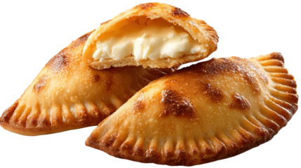 Argentine traditional food. Fried empanada pastry stuffed with beef meat. South America cuisine