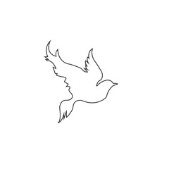 Naklejka premium Flight Of Freedom One Line Art