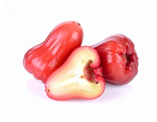 Water Apple Rose Fruit Isolated on White Background for Premium Tropical Food Object