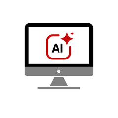 computer monitor with Ai data concept for digital