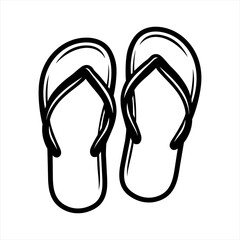 Flip Flops Vector | Summer Sandals Outline | Beach Vacation Icon | Minimal Line Art | Tropical Footwear Clipart | Travel Symbol Design