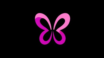 Fototapeta premium Creative butterfly logo using negative space to form a heart. Concept: Branding, modern logo design, emotional connection, creativity through negative space, friendly and meaningful visual identity.
