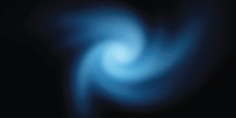 Abstract Blue Swirl Nebula on Black Background