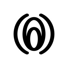 Illustration of three concentric oval shapes with rounded ends in a vertical arrangement on white background