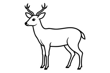 deer outline, deer black line art symbol 