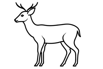 deer outline, deer black line art symbol 