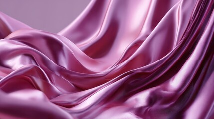Obraz premium Soft pink silk fabric draping elegantly with gentle folds and shiny texture under soft lighting