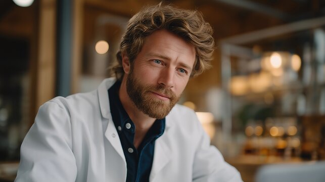 Technician overseeing vertical food lab producing alternative protein, emotion of focus visible, symbolizing automation, cellular agriculture, and biotech food innovation. cinematic color - Powered by Adobe