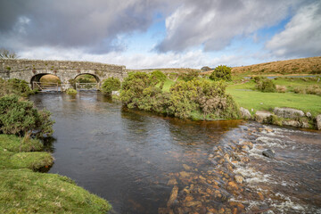 Fototapeta premium Lower Cherry Brook stone bridge and pretty stream