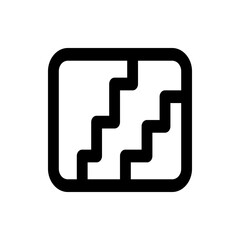 Illustration of a square shape containing a maze like pattern with horizontal and vertical lines inside it