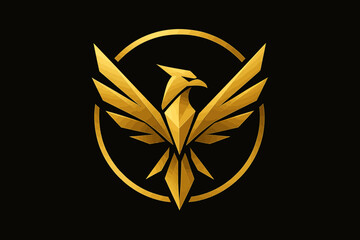 Golden Phoenix Logo Design - Emblem of Strength and Renewal