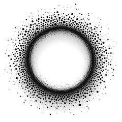 Circular Frame Made Of photo Black Dots On White Background abstract border