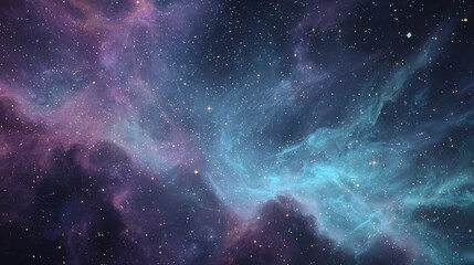 Fototapeta premium Vibrant cosmic nebula filled with stars and vivid colors in deep space