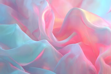 Obraz premium Translucent Fabric Abstract Pastel Color Blend Light Texture Soft Silk Waves
