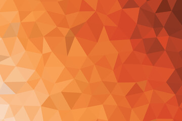 Obraz premium Vibrant orange polygon abstract background with low poly geometric texture and warm gradient tones. Modern amber triangle pattern for digital art, web, and print. Stylish decorative backdrop.