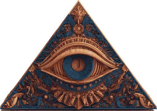 Vector art of eye of providence pyramid, a symbol of power