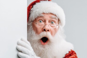 Santa Claus Expressing Surprise in Festive Costume