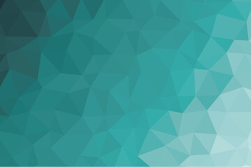 Abstract turquoise polygon background with smooth gradient low poly texture. Modern geometric design perfect for web, banner, presentation, and graphic decoration projects.