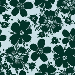 Seamless pattern, hand drawn outline pink Peony flowers on white background