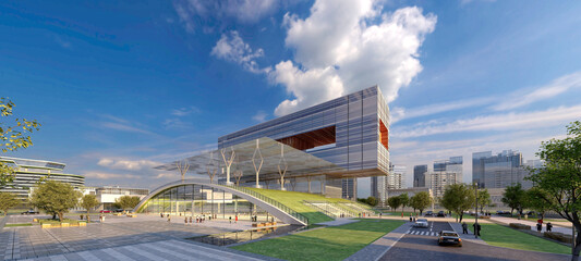 3d render of buildings exterior