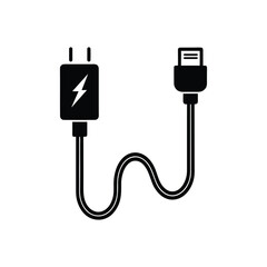 Charging cable with connector art Vector illustration