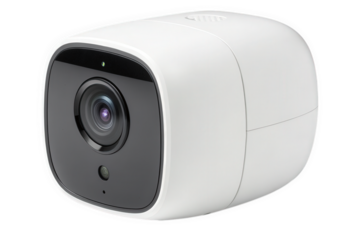 Wireless security camera isolated on transparent background, providing peace of mind and surveillance