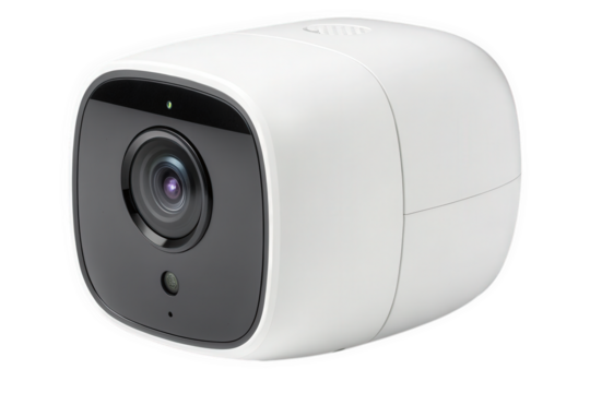 Wireless security camera isolated on transparent background, providing peace of mind and surveillance