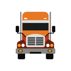 Colorful semi truck transport art Vector illustration