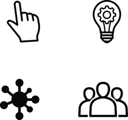 Business concepts icons idea collaboration teamwork interaction network connection innovation