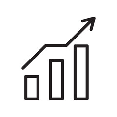  Vector money growth icon. Line business icon of growing