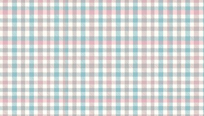 Pastel Pink Blue and Grey Gingham Check Pattern Seamless Textile Tile