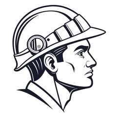 Man with steampunk helmet, vector illustration