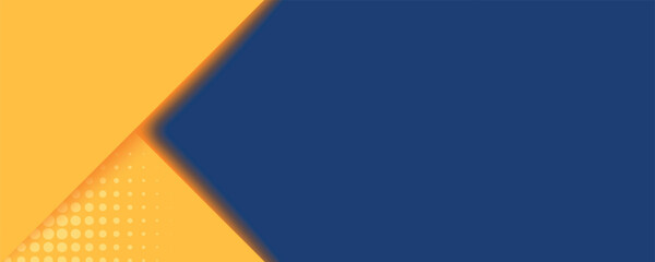 Abstract blue yellow banner geometric shapes background. Vector abstract graphic design banner pattern presentation background web template.