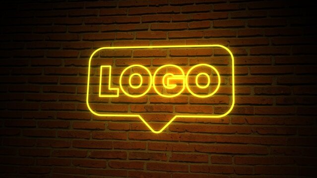 Epic Neon Glow Wall Brick Logo Reveal 