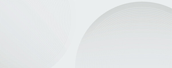 White geometric abstract background overlap layer on bright space with lines effect decoration. Modern graphic design element circles style concept for banner, modern vector arts