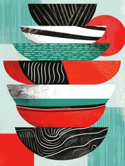 The illustration combines bold, modern design elements with a minimalist aesthetic, creating a chic and contemporary look