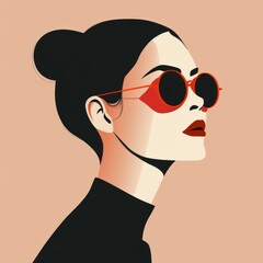 The illustration combines bold, modern design elements with a minimalist aesthetic, creating a chic and contemporary look.