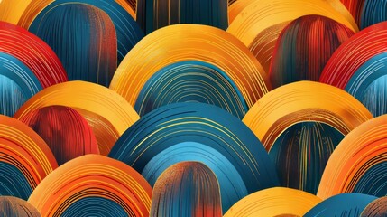 The image shows a seamless, geometric pattern composed of overlapping arches.