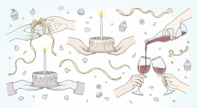 Vintage vector set of hand drawn wine labels collection sketch and doodle retro illustration design