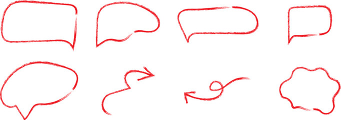 Hand drawn speech bubbles and text boxes collection