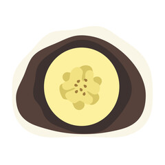 フルーツ大福（バナナ）　イラスト