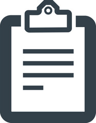 Clipboard Icon &ndash; Dark Gray Vector Representing Tasks, Notes, Written Content, Documentation, Productivity, Record Keeping, and Admin Work for Apps, Websites, and Office Use