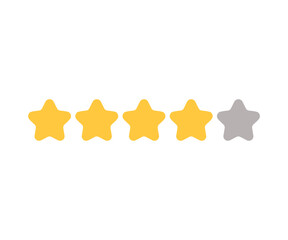 4 out of 5 stars rating. Three stars rating. Client positive feedback stars sign vector design and illustration.

