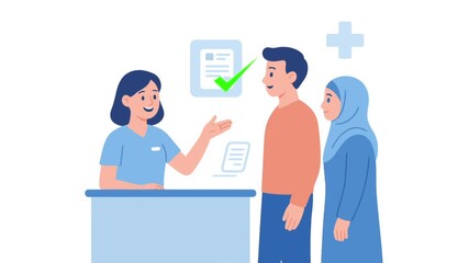 Medical Guidance: A healthcare professional provides clear guidance to a couple, highlighting a checkmark sign, symbolizing a successful process.