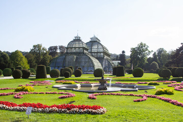 Palm House in Schonbrunn Palace Park in Vienna