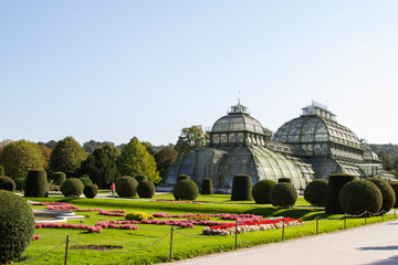 Palm House in Schonbrunn Palace Park in Vienna