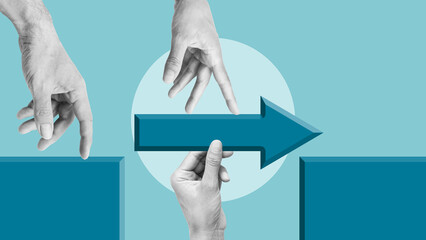Coach motivates employee to growth. Personal development, personal and career growth. Team...